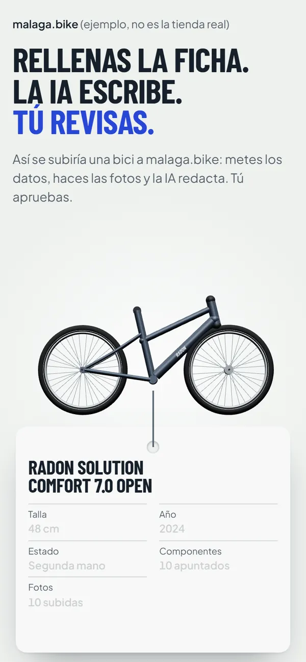 Demo de malaga.bike en el móvil