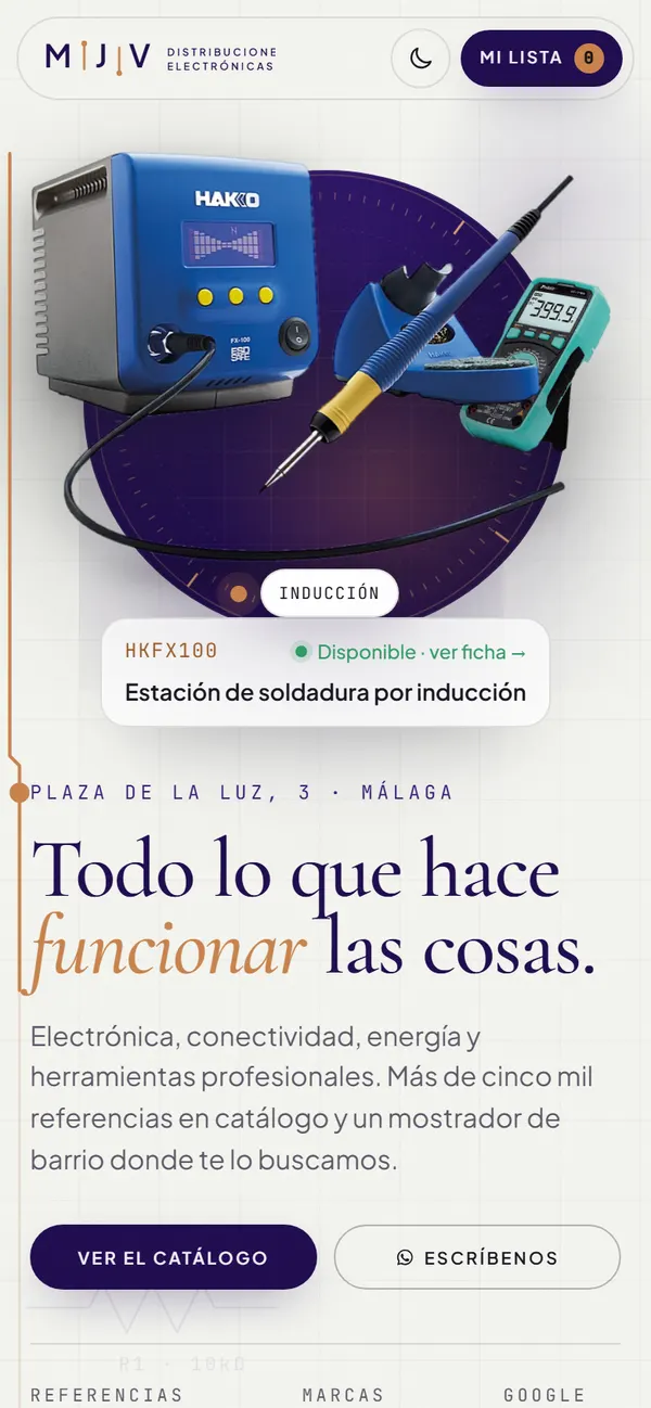 Demo de MJV Distribuciones en el móvil
